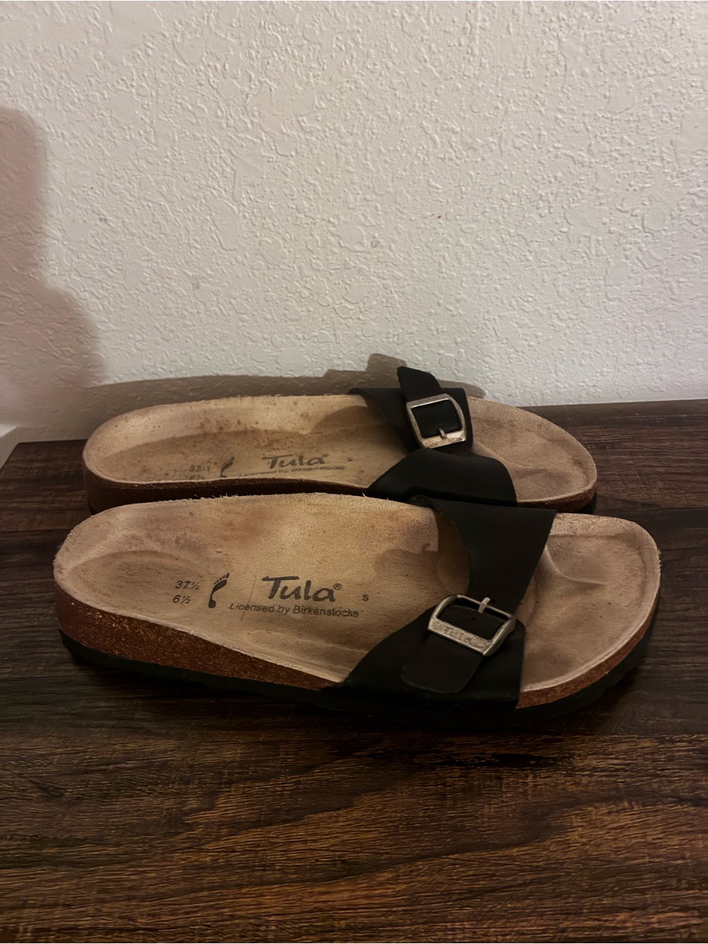 Birkenstock Tula Black Cork Footbed Slide Sandals 6.5